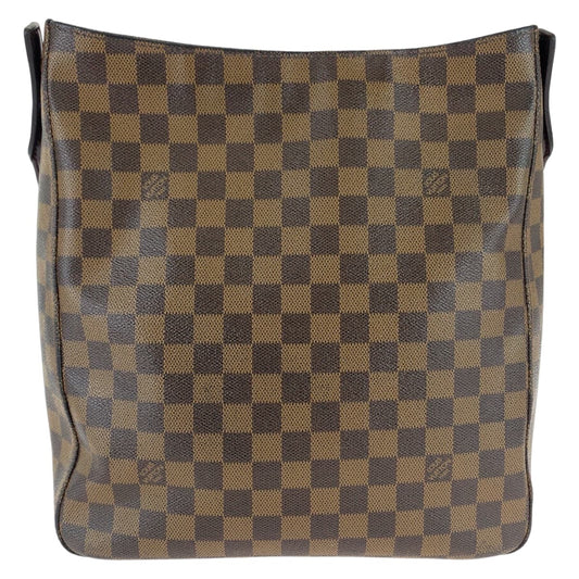 LOUIS VUITTON Shoulder Bag N51144 PVC, Leather Brown Gold Metal Damier LoopingGM Women Used Authentic