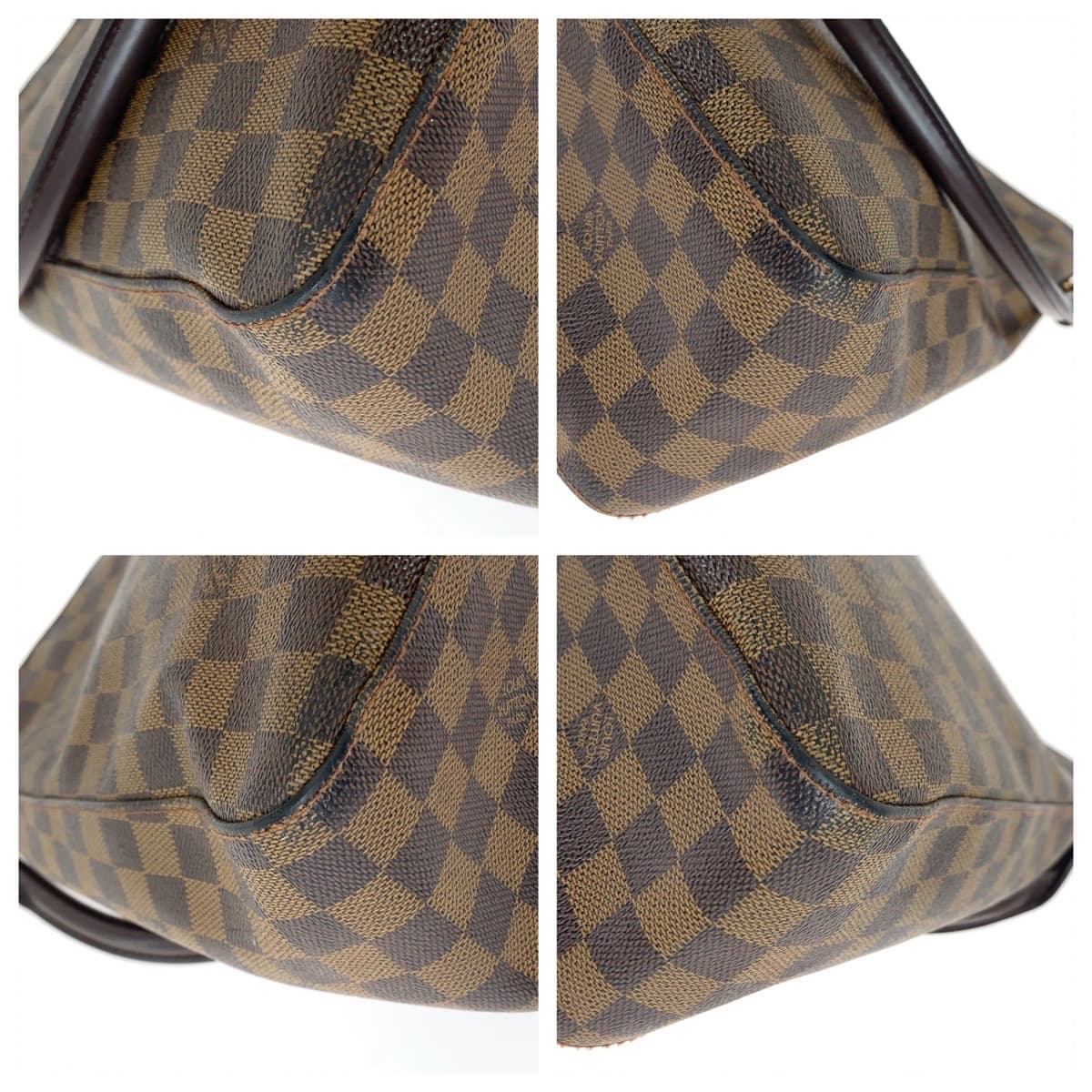 LOUIS VUITTON Shoulder Bag N51144 PVC, Leather Brown Gold Metal Damier LoopingGM Women Used Authentic