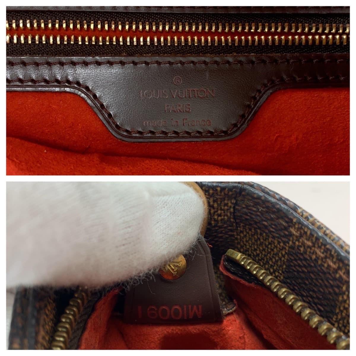 LOUIS VUITTON Shoulder Bag N51144 PVC, Leather Brown Gold Metal Damier LoopingGM Women Used Authentic
