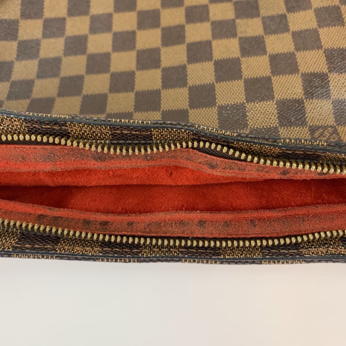 LOUIS VUITTON Shoulder Bag N51144 PVC, Leather Brown Gold Metal Damier LoopingGM Women Used Authentic