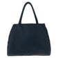 PRADA Tote Bag Nylon Black SilverMetal Tote Bag Shoulder Bag Test Triangle With logo Women Used Authentic
