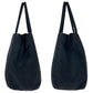PRADA Tote Bag Nylon Black SilverMetal Tote Bag Shoulder Bag Test Triangle With logo Women Used Authentic