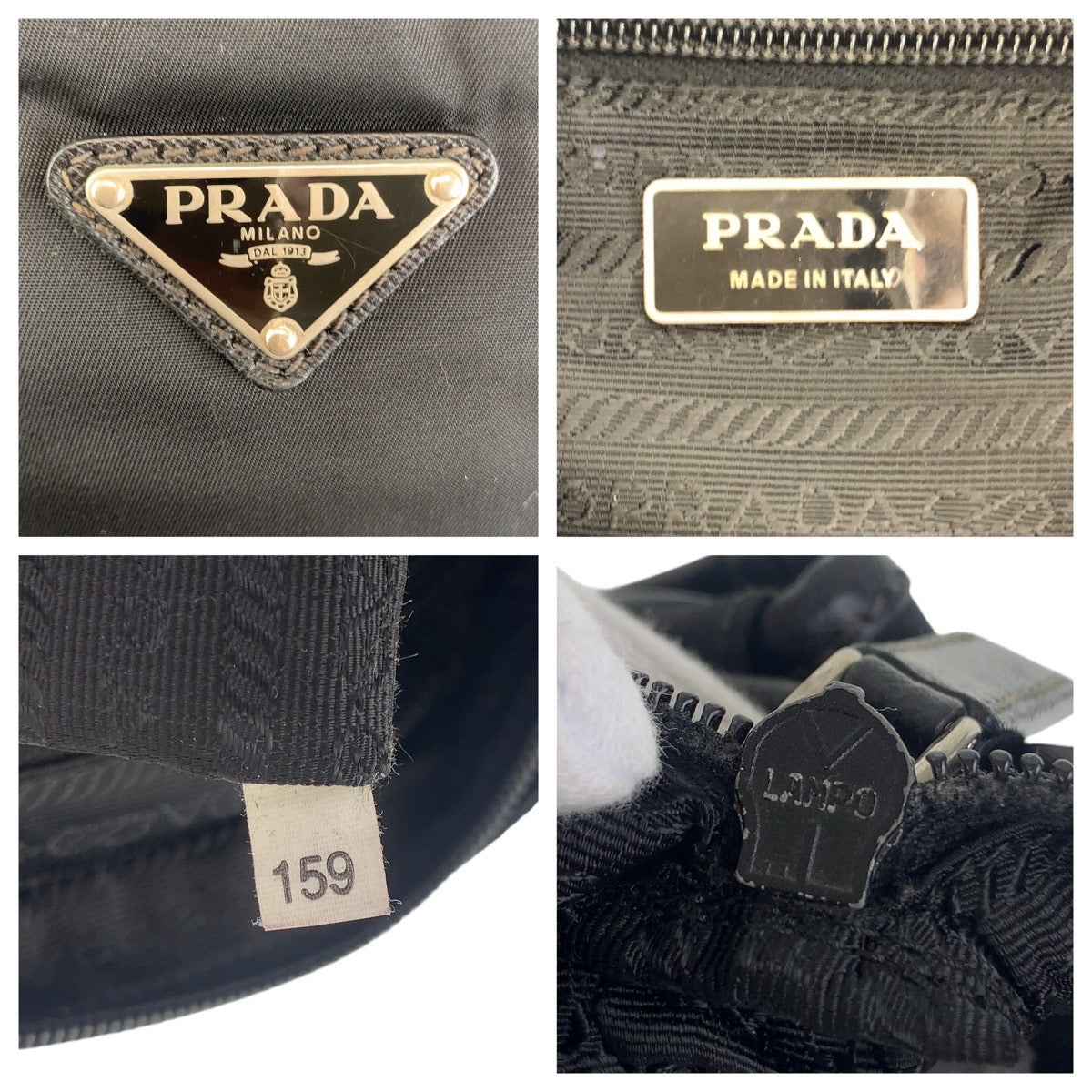 PRADA Shoulder Bag Nylon Black Silver Metal Crossbody Shoulder Bag Messenger Bag Test Triangle With logo mens Used Authentic