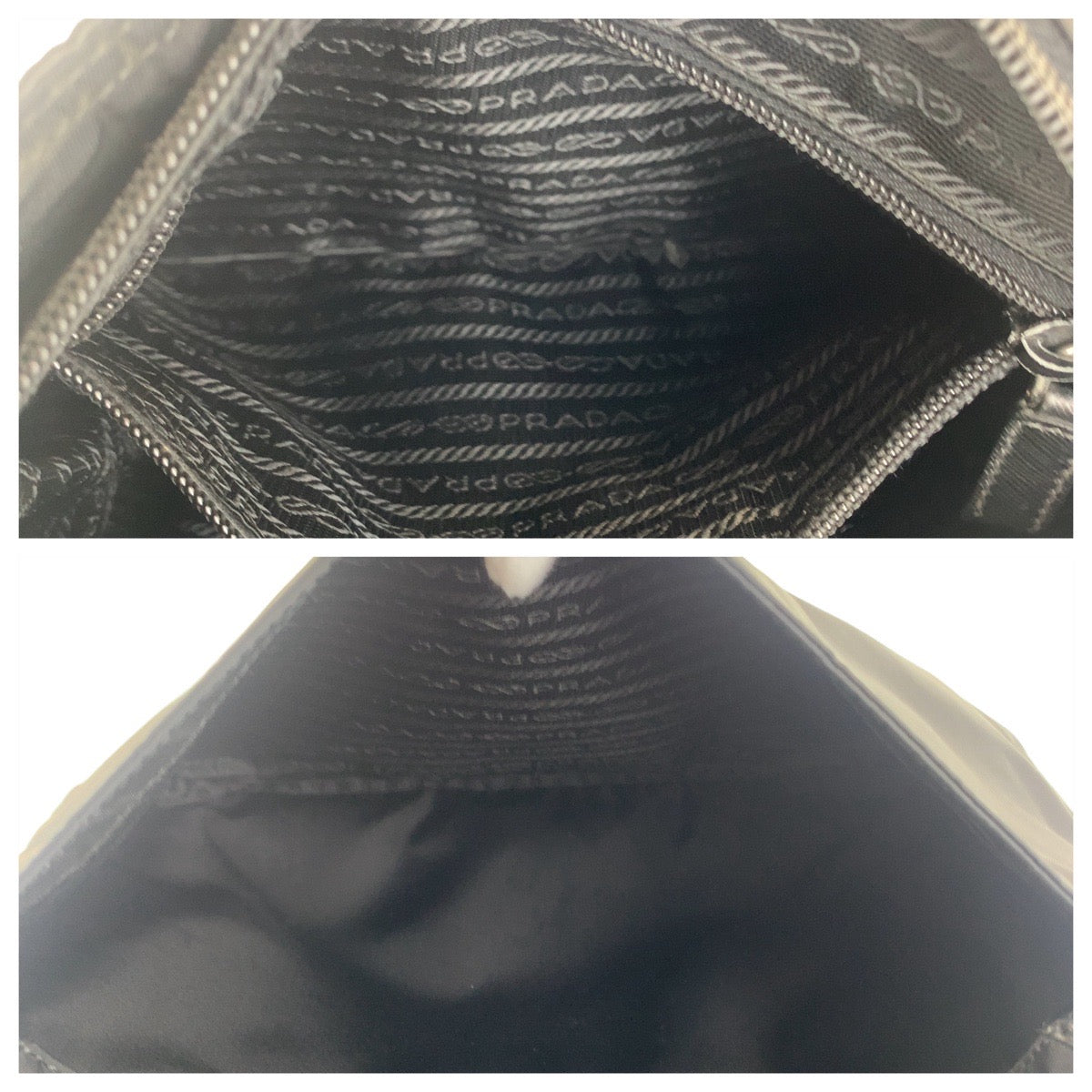 PRADA Shoulder Bag Nylon Black Silver Metal Crossbody Shoulder Bag Messenger Bag Test Triangle With logo mens Used Authentic