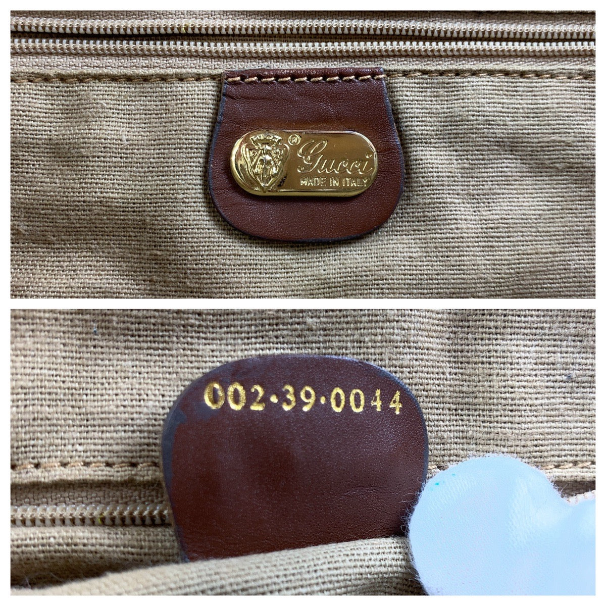 GUCCI Tote Bag 002 39 0044 GG Supreme canvas, leather Brown Gold Metal Tote Bag Shoulder Bag Unisex Old Gucci Sherry Line Micro GG Women Used Authentic