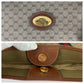 GUCCI Tote Bag 002 39 0044 GG Supreme canvas, leather Brown Gold Metal Tote Bag Shoulder Bag Unisex Old Gucci Sherry Line Micro GG Women Used Authentic