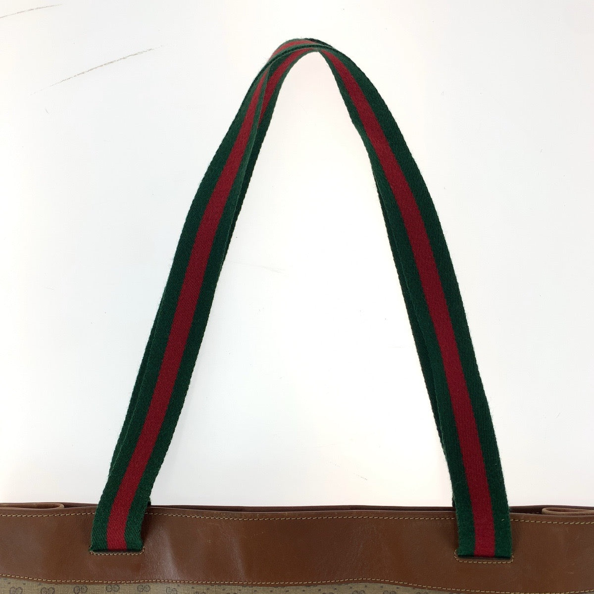 GUCCI Tote Bag 002 39 0044 GG Supreme canvas, leather Brown Gold Metal Tote Bag Shoulder Bag Unisex Old Gucci Sherry Line Micro GG Women Used Authentic