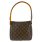 LOUIS VUITTON Shoulder Bag M51146 PVC Brown Gold Metal Shoulder Bag Monogram LoopingMM Women Used Authentic