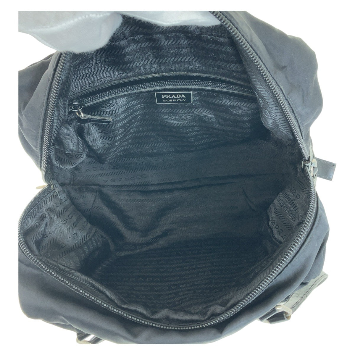 PRADA Shoulder Bag Nylon Black Silver Metal Shoulder Bag Handbag Mini Boston Duffel bag Test Logo embossed Women Used Authentic