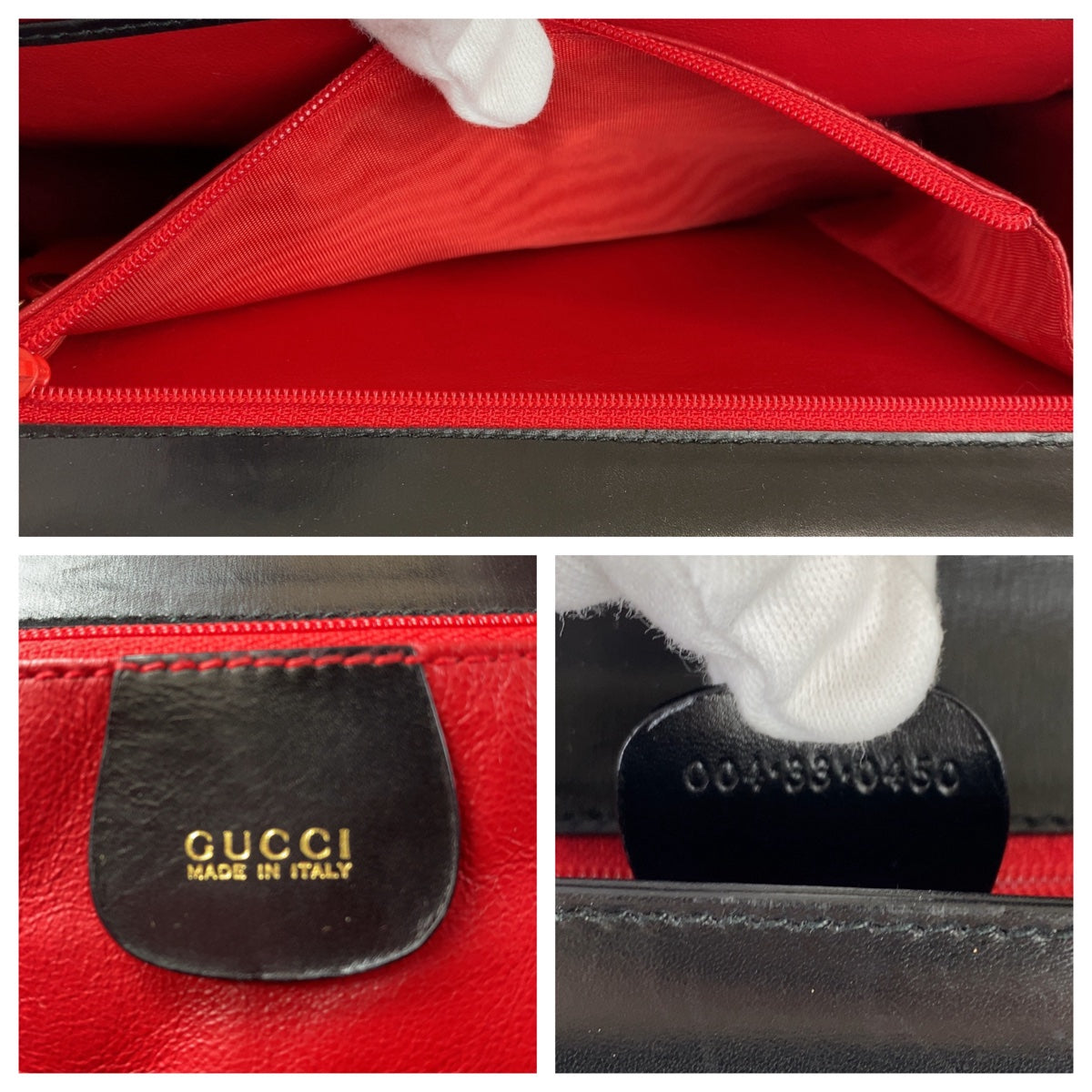 GUCCI Shoulder Bag 004.33.0450 leather Black GoldMetal Crossbody Shoulder Bag Pochette Old Gucci Ready lock Women Used Authentic