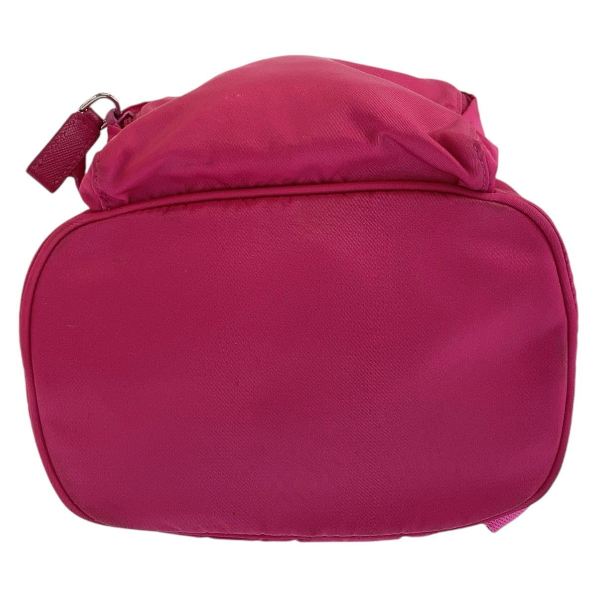 PRADA Backpack Nylon Pink SilverMetal Backpack Test Triangle With logo Women Used Authentic