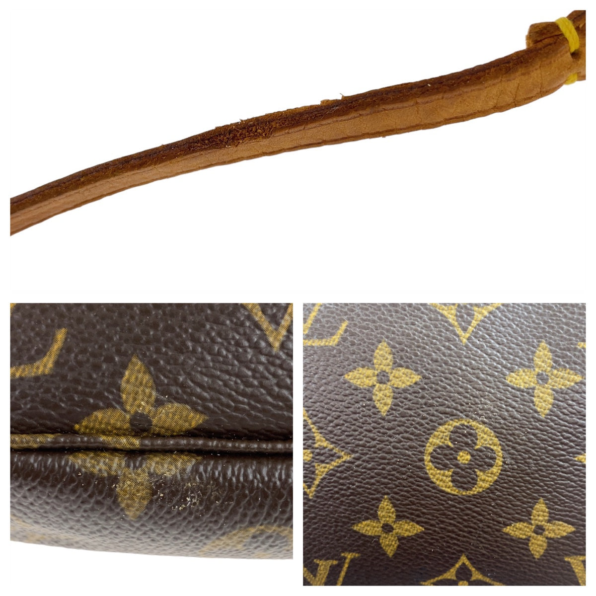 LOUIS VUITTON Handbag M51980 PVC Brown Gold Metal Handbag accessory pouch Monogram Pochette Accessoires Women Used Authentic