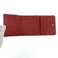 PRADA Tri-fold wallet leather Red Gold Metal Folding wallet Compact wallet Safiano Women Used Authentic