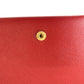PRADA Tri-fold wallet leather Red Gold Metal Folding wallet Compact wallet Safiano Women Used Authentic