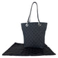 GUCCI Tote Bag 31244 GG canvas Black Silver Metal Tote Bag Shoulder Bag GG pattern Women Used Authentic