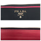 PRADA Long Wallet Purse Nylon Black Pink SilverMetal Long Wallet Purse Round Zip Test Women Used Authentic