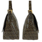 FENDI Shoulder Bag Coated canvas, leather Brown Gold Metal Shoulder Bag Zucchino Zucca Mamma Bucket Women Used Authentic