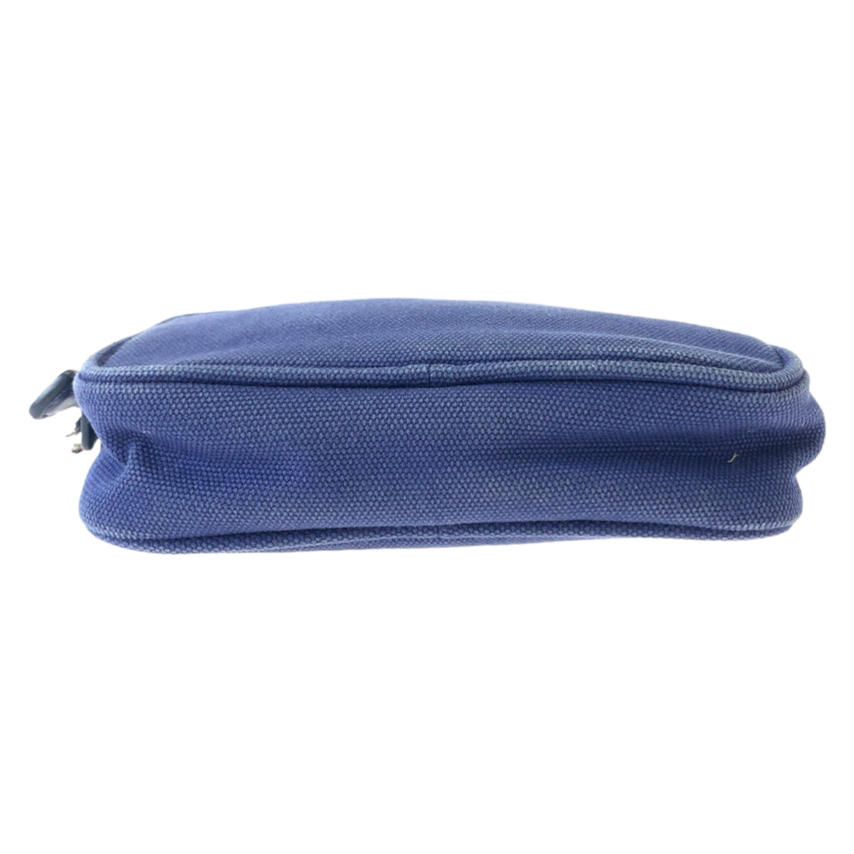 PRADA Handbag canvas Blue Silver Metal mini handbag accessory pouch Women Used Authentic