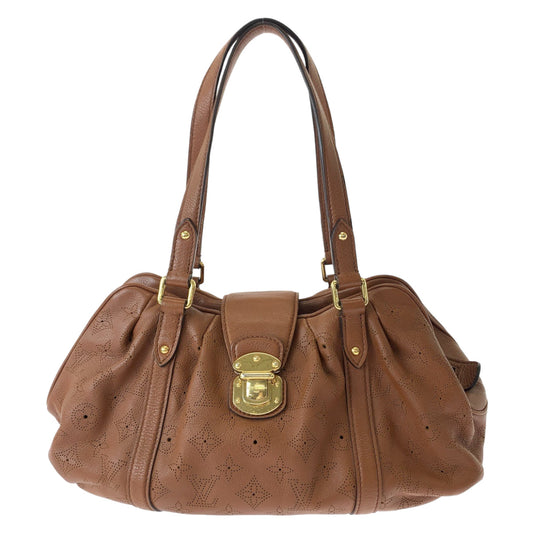 LOUIS VUITTON Shoulder Bag M97052 leather Brown Gold Metal Shoulder Bag handbag Monogram Mahina Runner PM Women Used Authentic