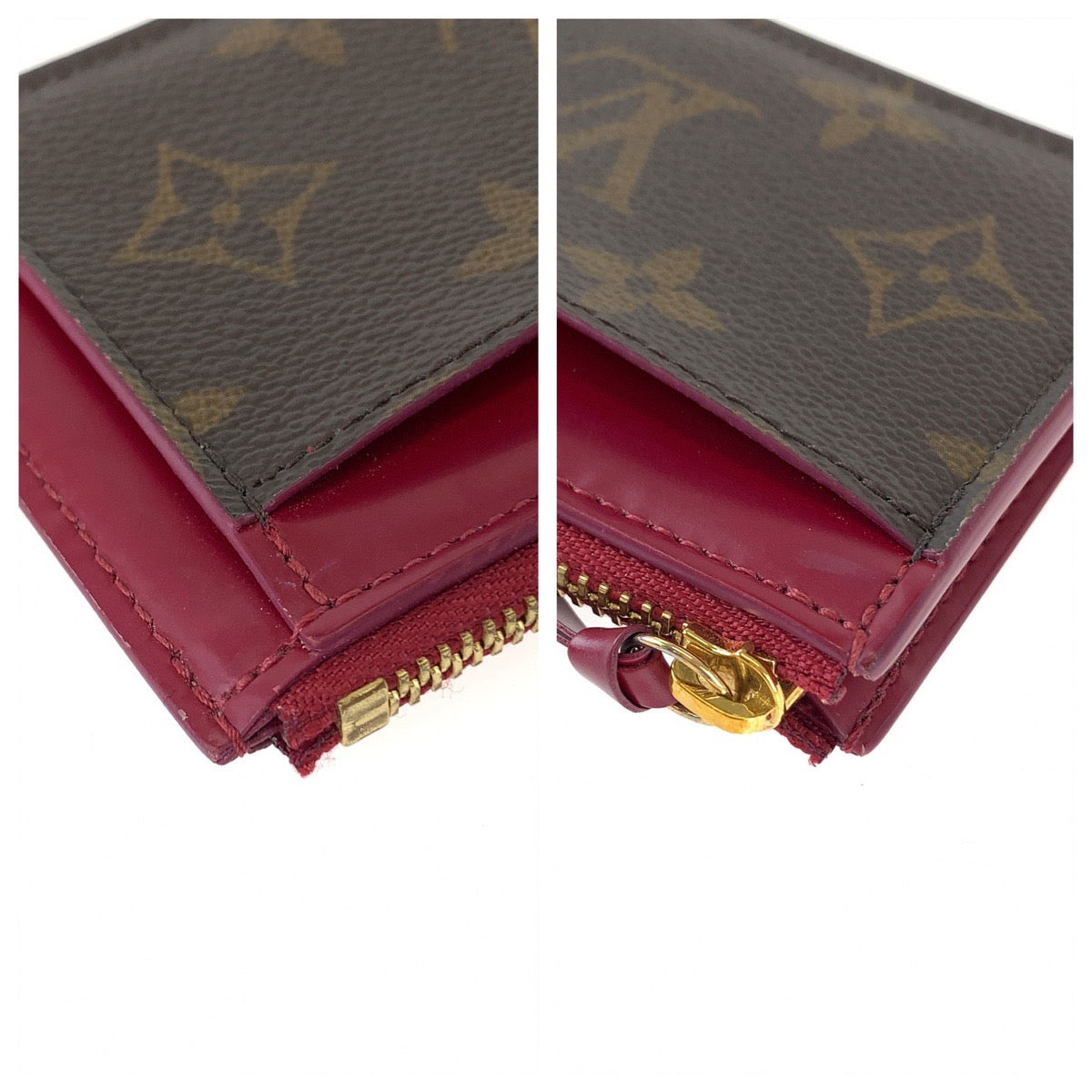 LOUIS VUITTON Coin case M67889 PVC Brown Fragment case Card case Coin case Monogram Porte Cartes Zip Women Used Authentic