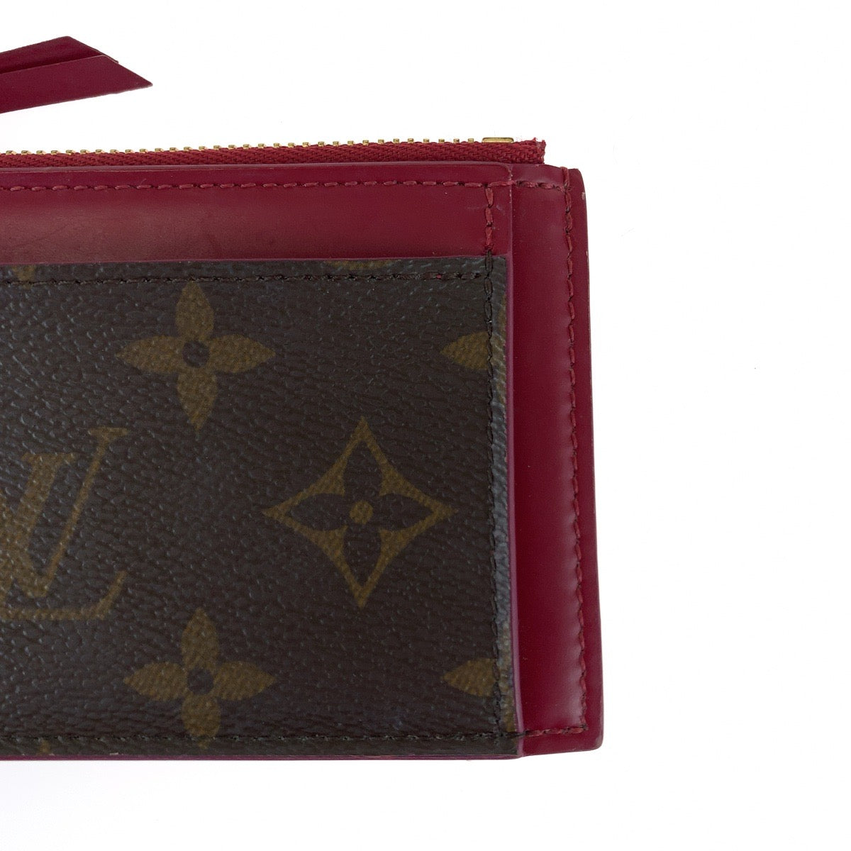 LOUIS VUITTON Coin case M67889 PVC Brown Fragment case Card case Coin case Monogram Porte Cartes Zip Women Used Authentic