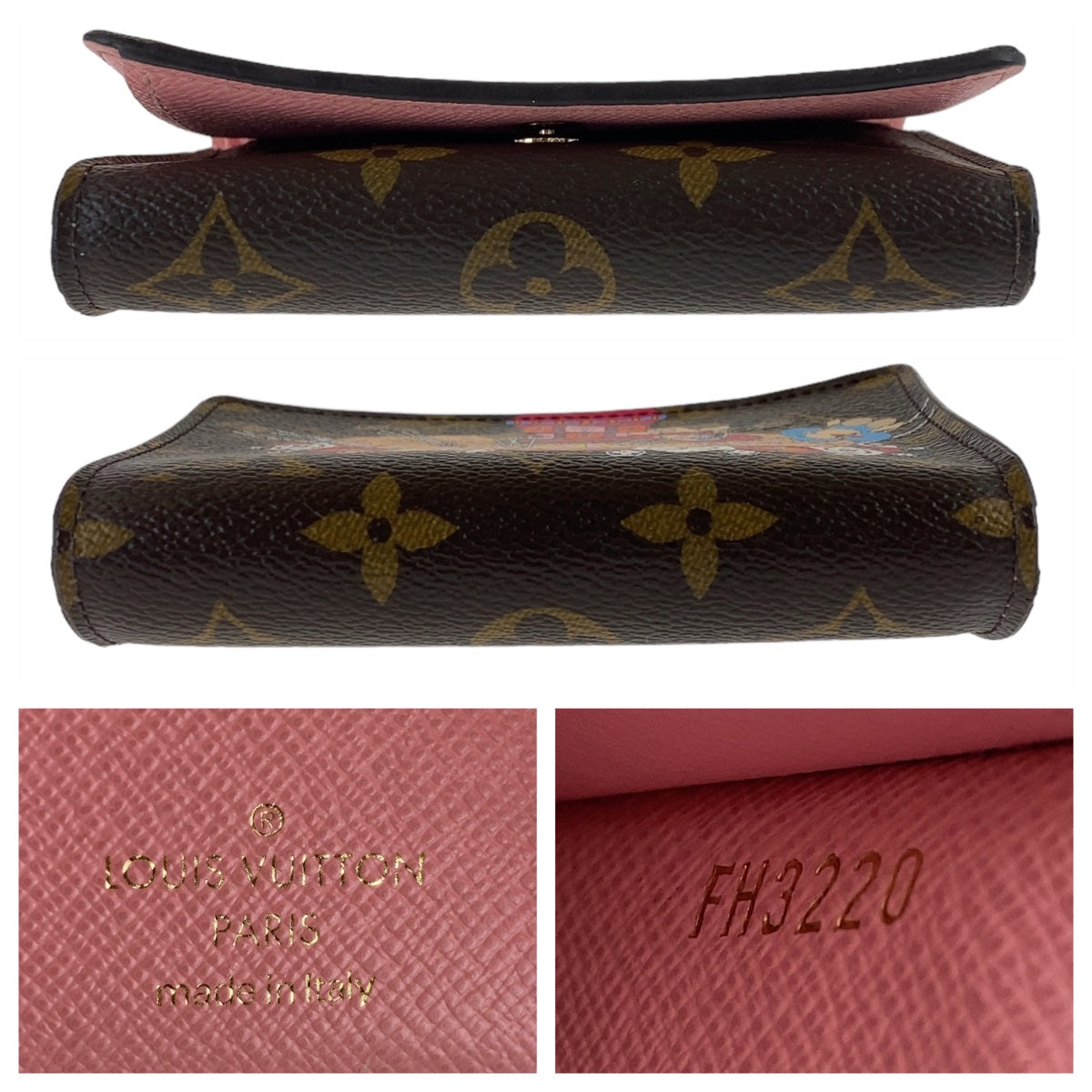 LOUIS VUITTON Tri-fold wallet M69754 PVC Brown Pink Gold Metal Folding wallet Compact wallet Monogram Vivienne Portefeuille Victorine Women Used Authentic