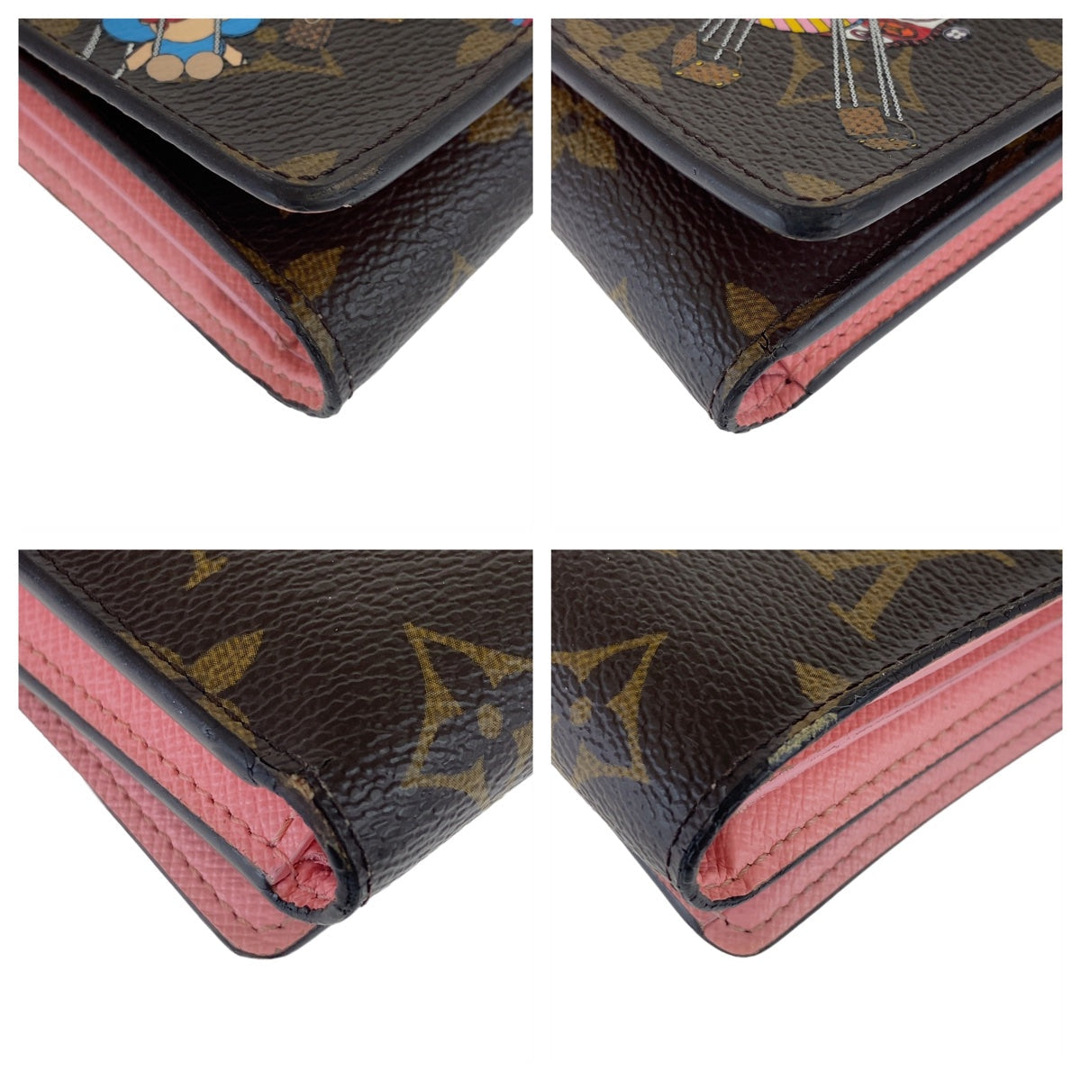 LOUIS VUITTON Tri-fold wallet M69754 PVC Brown Pink Gold Metal Folding wallet Compact wallet Monogram Vivienne Portefeuille Victorine Women Used Authentic