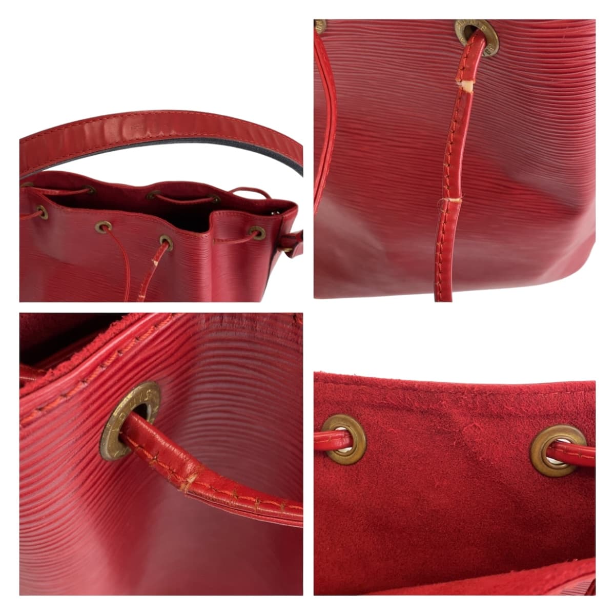 LOUIS VUITTON Shoulder Bag M44107 Epi Leather Red Gold Metal Drawstring bag Shoulder Bag Epi Petit Noe Women Used Authentic