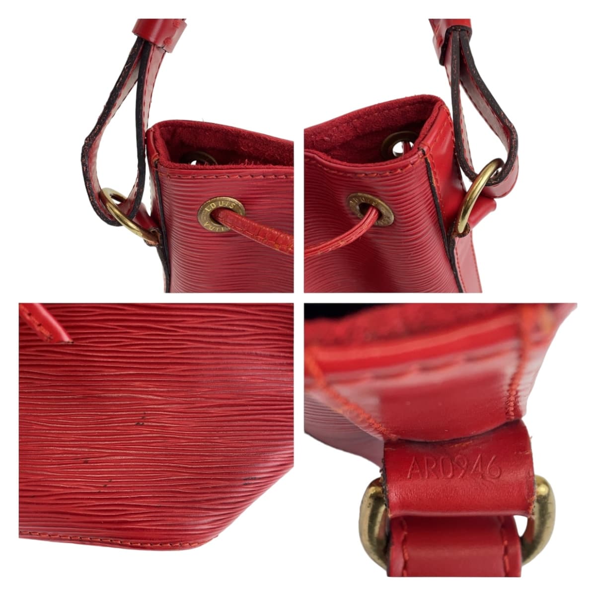 LOUIS VUITTON Shoulder Bag M44107 Epi Leather Red Gold Metal Drawstring bag Shoulder Bag Epi Petit Noe Women Used Authentic