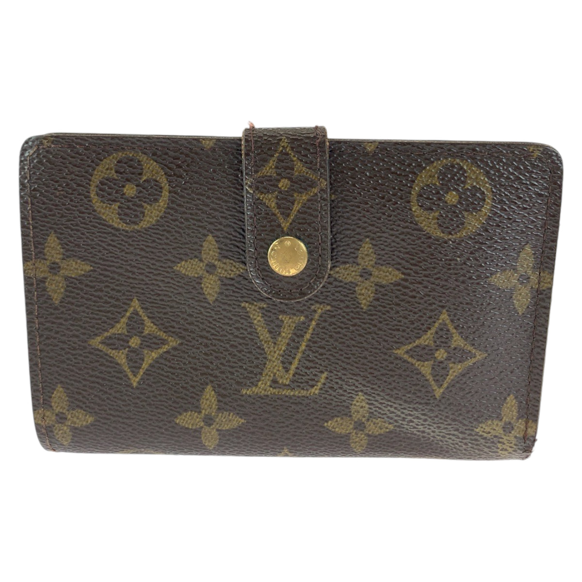 LOUIS VUITTON Bifold Wallet M61674 PVC Brown Gold Metal Purse Folding Wallet Compact Wallet Monogram Portefeuille Viennoiserie Women Used Authentic