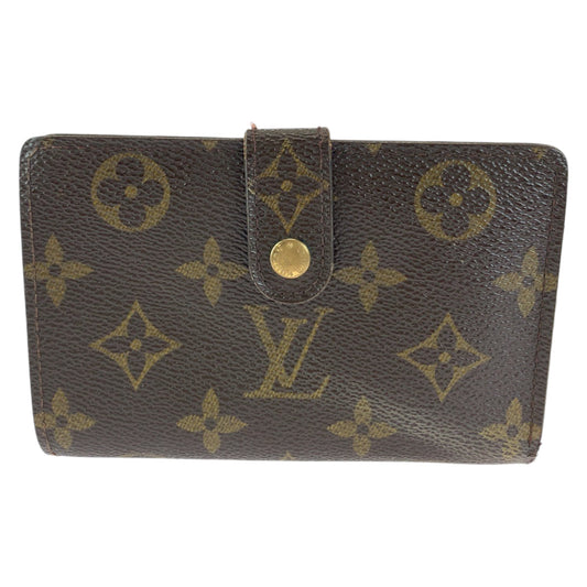 LOUIS VUITTON Bifold Wallet M61674 PVC Brown Gold Metal Purse Folding Wallet Compact Wallet Monogram Portefeuille Viennoiserie Women Used Authentic