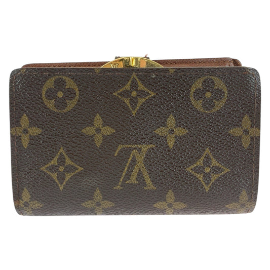 LOUIS VUITTON Bifold Wallet M61674 PVC Brown Gold Metal Purse Folding Wallet Compact Wallet Monogram Portefeuille Viennoiserie Women Used Authentic