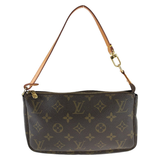 LOUIS VUITTON Handbag M40712 PVC Brown Gold Metal Handbag accessory pouch Monogram Accesspo Women Used Authentic
