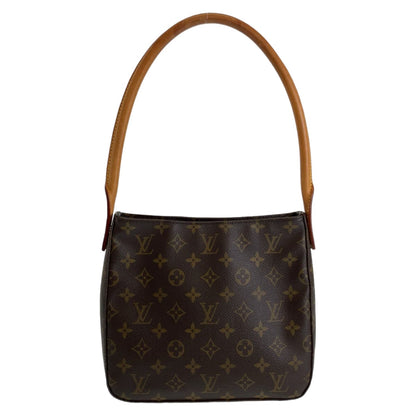 LOUIS VUITTON Shoulder Bag M51146 PVC Brown Gold Metal Shoulder Bag Monogram LoopingMM Women Used Authentic