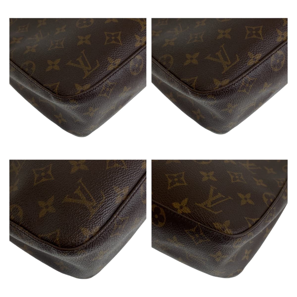 LOUIS VUITTON Shoulder Bag M51146 PVC Brown Gold Metal Shoulder Bag Monogram LoopingMM Women Used Authentic