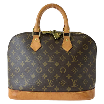 LOUIS VUITTON Handbag M51130 PVC Brown Gold Metal Handbag Monogram Alma Women Used Authentic