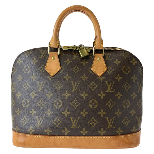 LOUIS VUITTON Handbag M51130 PVC Brown Gold Metal Handbag Monogram Alma Women Used Authentic