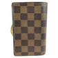 LOUIS VUITTON Bifold Wallet N61674 PVC Brown Gold Metal Purse Folding Wallet Compact Wallet Damier Ebene Portefeuille Viennoiserie Women Used Authentic