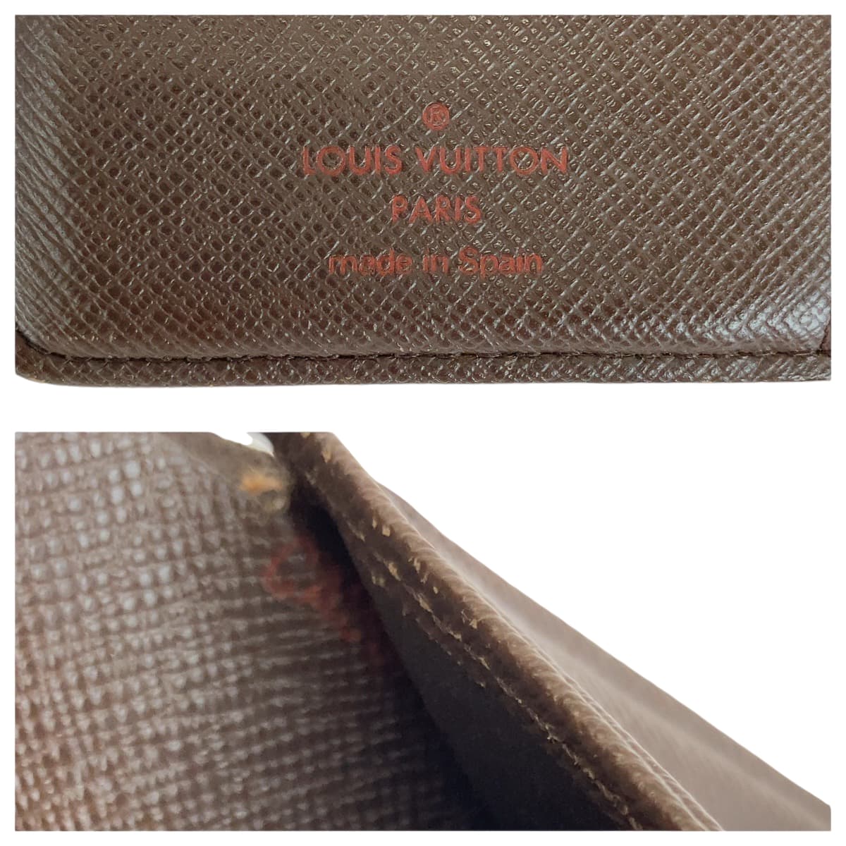 LOUIS VUITTON Bifold Wallet N61674 PVC Brown Gold Metal Purse Folding Wallet Compact Wallet Damier Ebene Portefeuille Viennoiserie Women Used Authentic