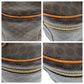 CELINE Handbag PVC, Leather Brown Gold Metal Handbag vanity bag Macadam Women Used Authentic