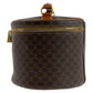 CELINE Handbag PVC, Leather Brown Gold Metal Handbag vanity bag Macadam Women Used Authentic