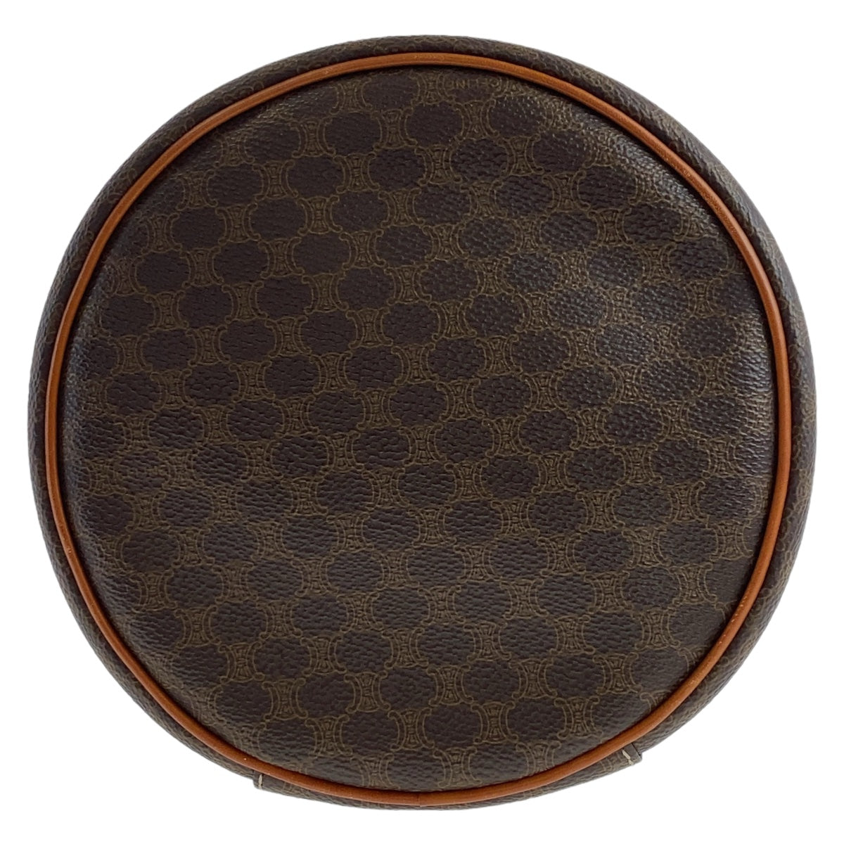 CELINE Handbag PVC, Leather Brown Gold Metal Handbag vanity bag Macadam Women Used Authentic