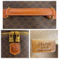 CELINE Handbag PVC, Leather Brown Gold Metal Handbag vanity bag Macadam Women Used Authentic