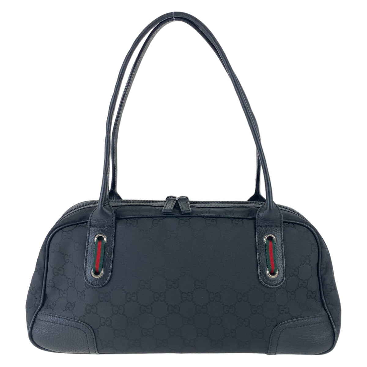 GUCCI Shoulder Bag 293594 Nylon, Leather Black Silver Metal Shoulder Bag handbag Sherry line Women Used Authentic