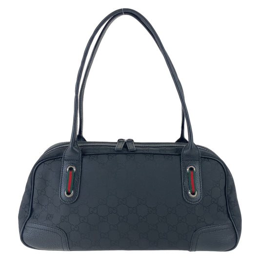 GUCCI Shoulder Bag 293594 Nylon, Leather Black Silver Metal Shoulder Bag handbag Sherry line Women Used Authentic