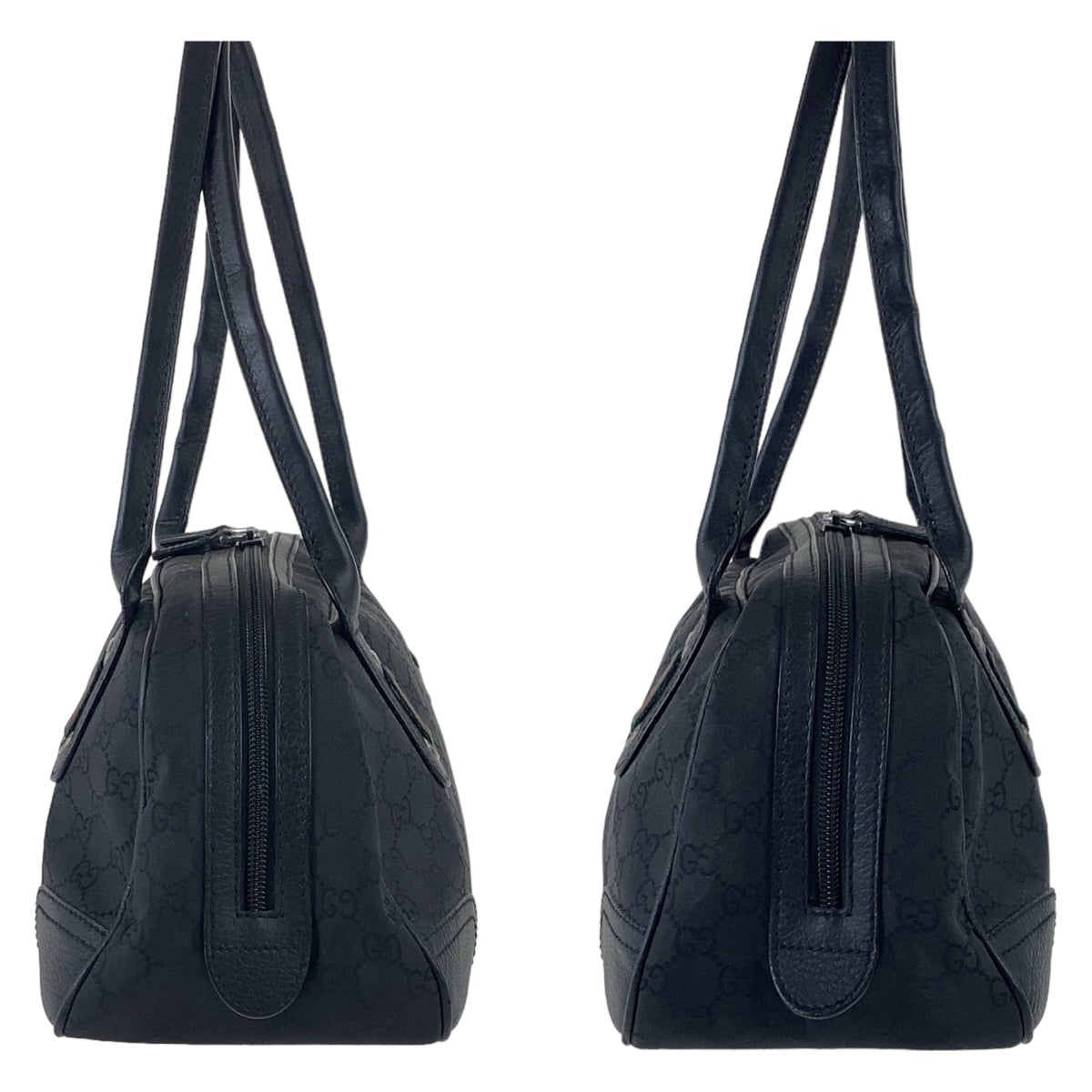 GUCCI Shoulder Bag 293594 Nylon, Leather Black Silver Metal Shoulder Bag handbag Sherry line Women Used Authentic