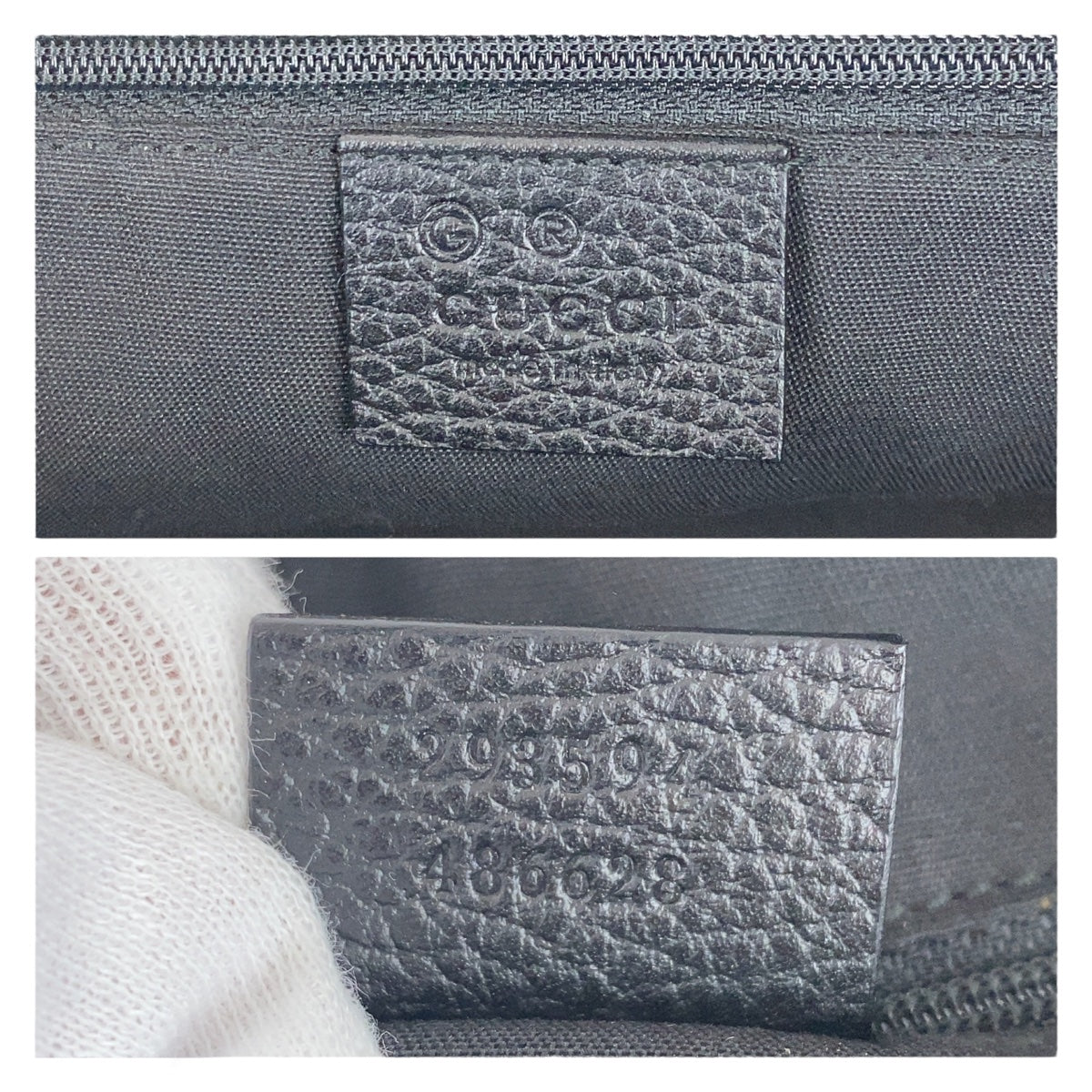 GUCCI Shoulder Bag 293594 Nylon, Leather Black Silver Metal Shoulder Bag handbag Sherry line Women Used Authentic