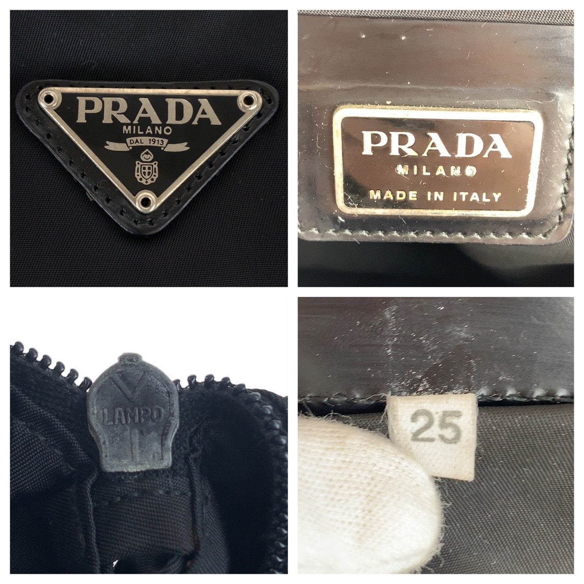 PRADA Shoulder Bag Nylon Black Silver Metal Crossbody Shoulder Bag Sacoche Test Triangle With logo mens Used Authentic