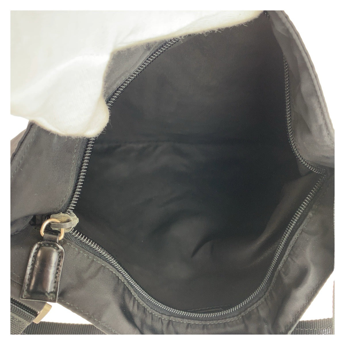 PRADA Shoulder Bag Nylon Black Silver Metal Crossbody Shoulder Bag Sacoche Test Triangle With logo mens Used Authentic