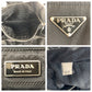 PRADA Tote Bag Nylon Black SilverMetal Tote Bag Shoulder Bag Test Triangle With logo Women Used Authentic